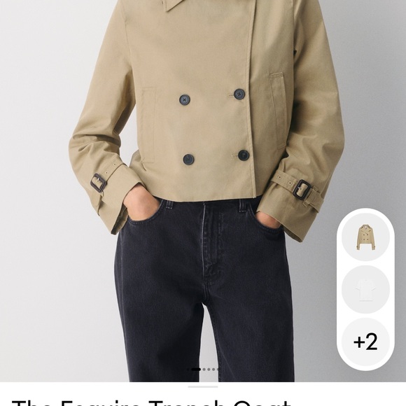 Aritzia Jackets & Blazers - Aritzia Cropped Khaki Double-Breasted Trench Jacket